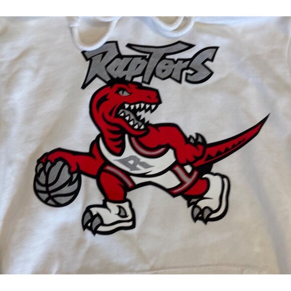 Mitchell & Ness Toronto Raptors Hoodie S White NBA Basketball Dino Mascot - Picture 2 of 7